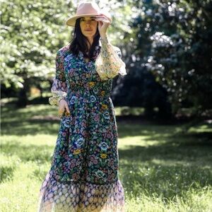 Anthropologie (Maeve) Vibrant Floral Long Sleeve Dress